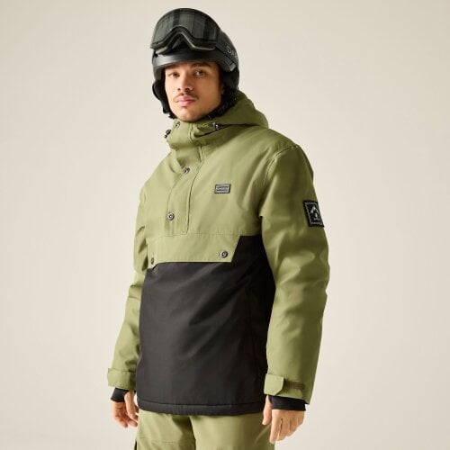 Dare 2B Mens Freeride III Overhead Ski Jacket - Black/Martini Olive