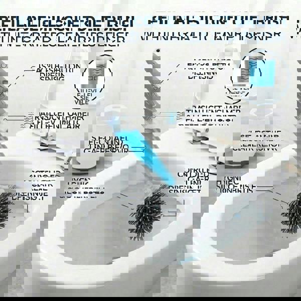 Nicoman Toilet Brush with Bleach Dispensing Handel