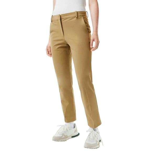 Lacoste Womens/Ladies Cotton Blend Regular Chinos - Tan - 