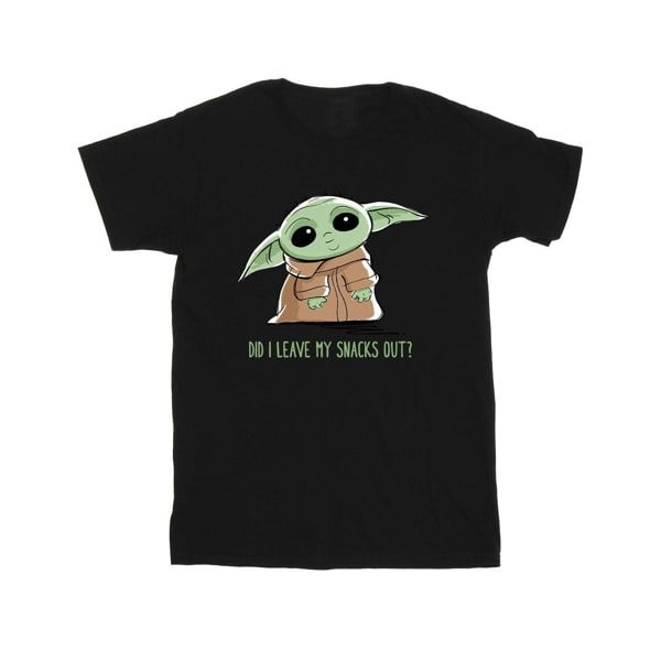 Star Wars Mens The Mandalorian Grogu Snacks Meme T-Shirt - Black