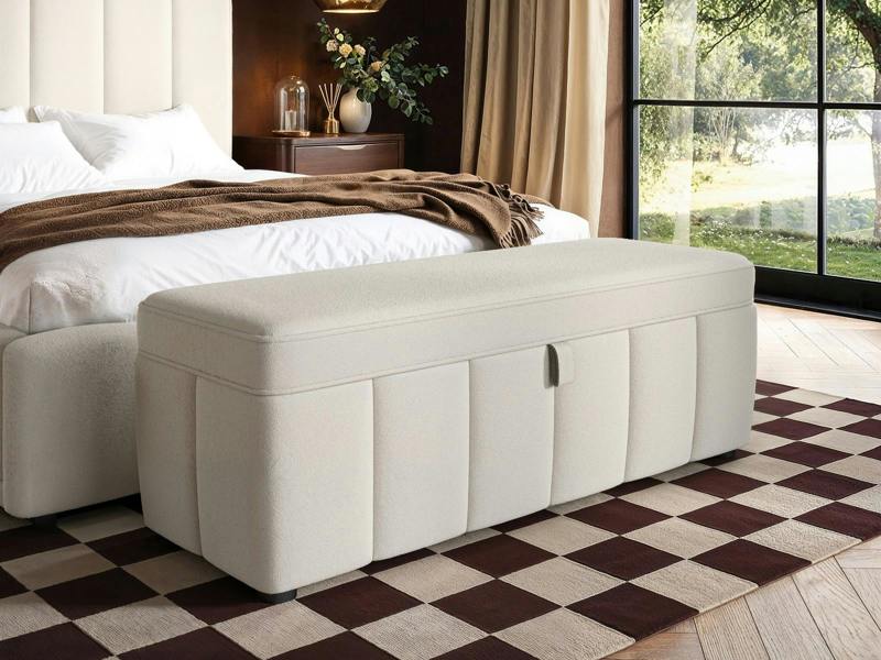 Emilie Cream Boucle Blanket Box