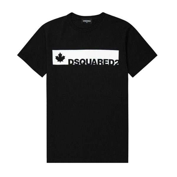 DSquared2 Boys Maple Leaf T-Shirt - Black/White - 