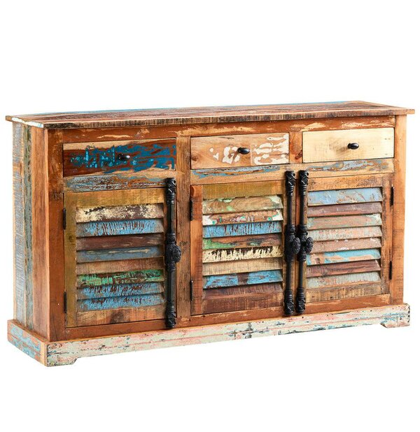 Wyld Haus Seattle Large Reclaimed Wood Sideboard 3 Drawers 3 Doors
