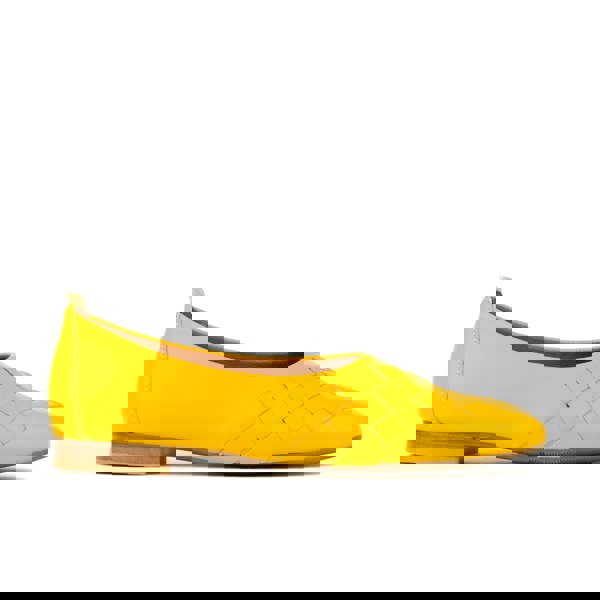 Embassy London Solenne - Yellow - Women's handwoven Leather Ballet Pump