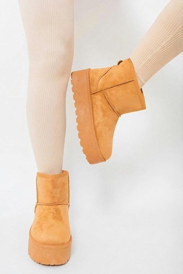 Martha Thick Heel Platform Boots - Camel_wb