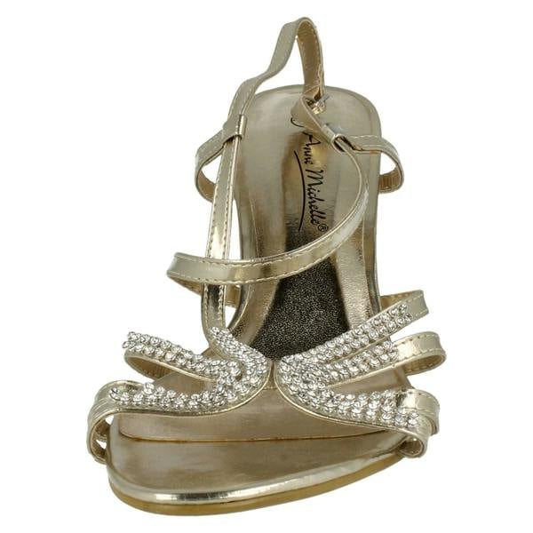 Anne Michelle Ladies Anne Michelle Diamante Detail Cross Over Heels