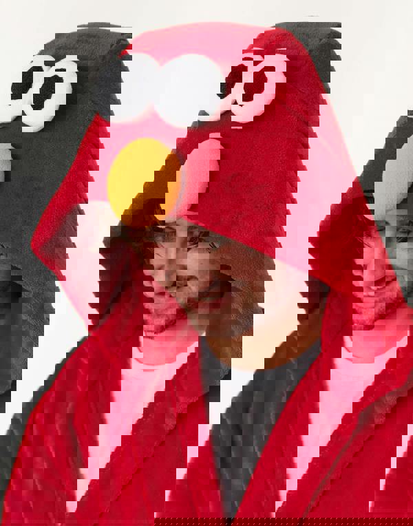 Sesame Street Unisex Red Elmo Hooded Bathrobe