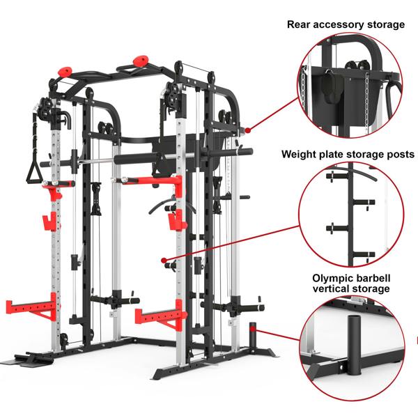 Marcy SM4500 Smith Cage Machine Linear Bearings Dual Pulley System