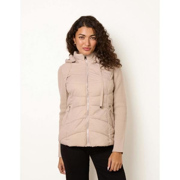 Blue Vanilla Knitted Sleeve Puffer Jacket