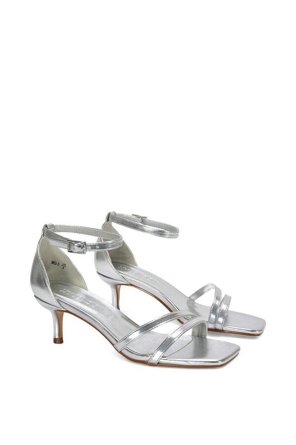 XY LONDON Open Toe Strappy Low Kitten Heel Sandal Shoes