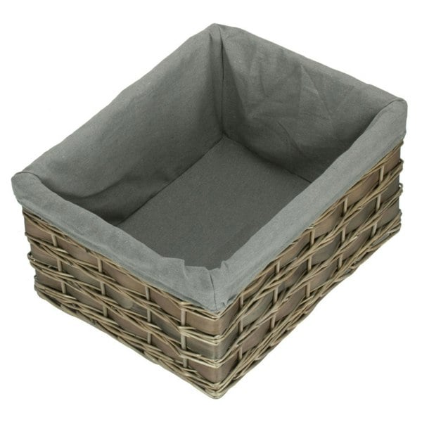 Grey Scandi Storage Basket with Grey Lining