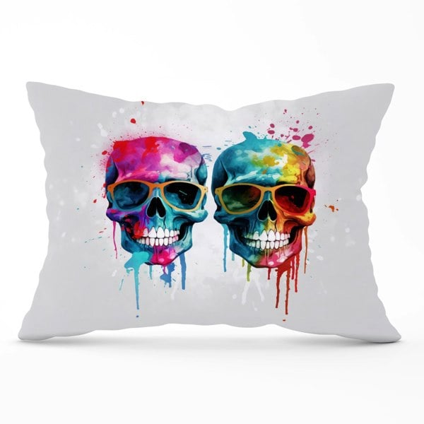 Warren Reed Splashart Happy Skeletons Cushions