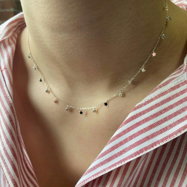 Star and Moonstone Shaker Necklace - Reeves & Reeves