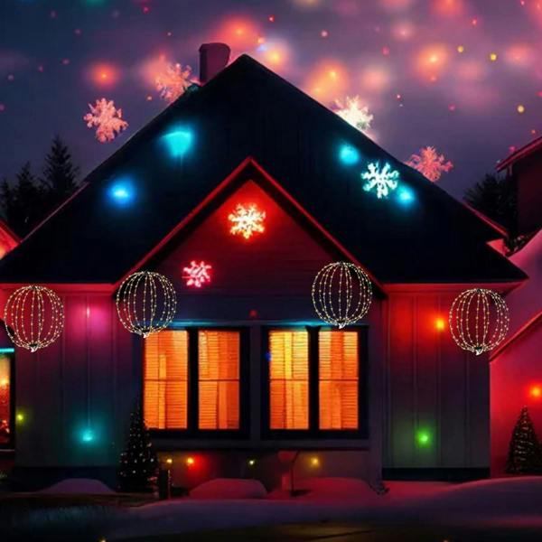 Warm White LED Foldable 3D Christmas Sphere Lights in Sizes 40cm, 50cm and 60cm image 5