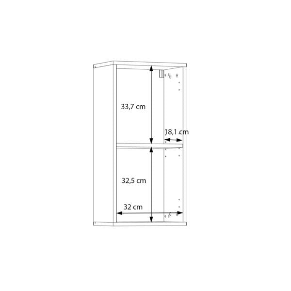 Furniture To Go Lokko Hanging Cupboard with 1 Door & Silver Handle in White