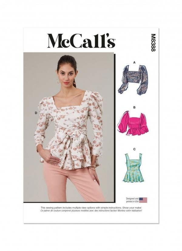 McCalls 8388 Paper Sewing Pattern – Women's Top, Intermediate