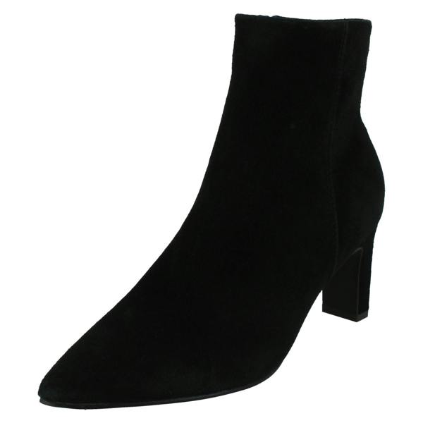 Spot On Ladies Spot On High Heel Leather Ankle Boots with Pointed Toe Inside Zip F51213
