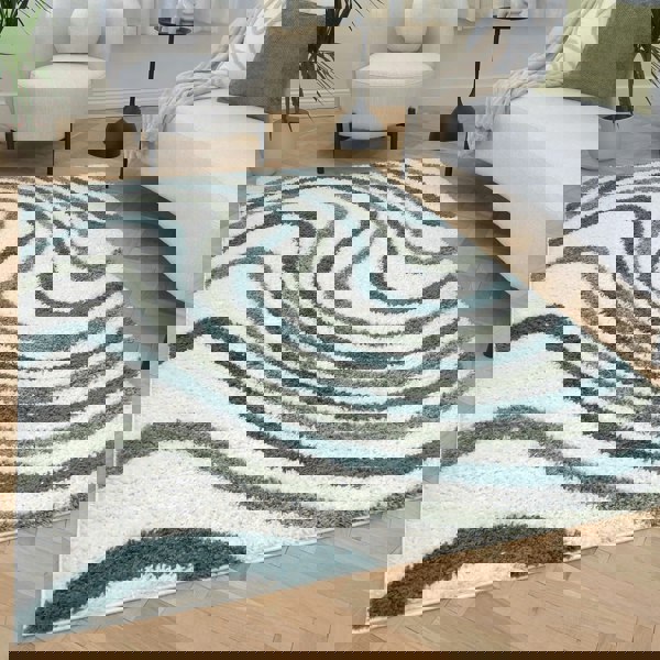 Moodi. Myshaggy rug, Striped design, 30 mm plush pile, easy maintain | THE RUGS