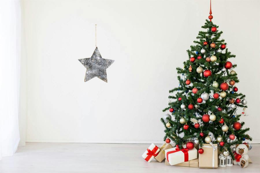 2cm Birch Bark Wooden Star Wall Hanging Decoration for Natural Christmas Styling image 2