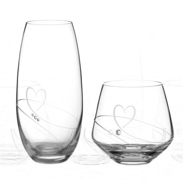 Diamante Romance Gift Bundle - Vase & TeaLight Holder