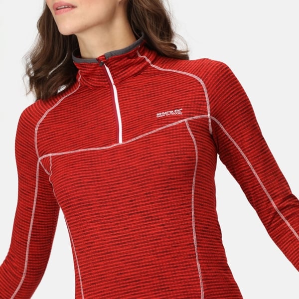 Regatta Yonder Half Zip Women's Quick Drying Running Fleece Top - Rumba Red