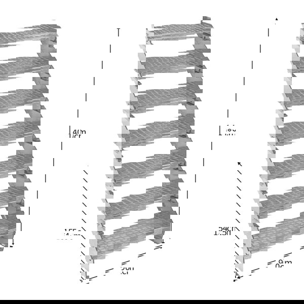 Monstershop Adjustable 7 Section Galvanised Staircase - 900mm Wide