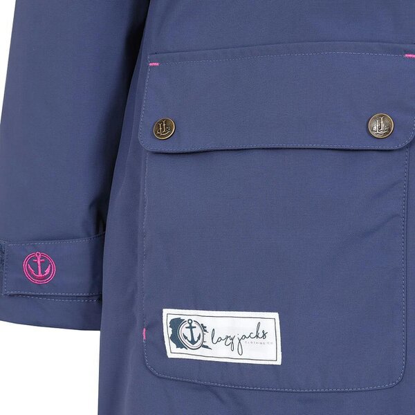 Lazy Jacks LJ159 - Ladies Long Snug Lined Coat - Twilight