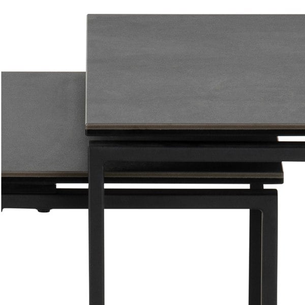 Furniture To Go Katrine Ceramic Nest of Tables in Black Set of 3