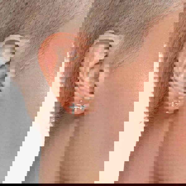 THOMAS SABO Silver Cubic Zirconia Cross Single Stud Earring H2131-051-14