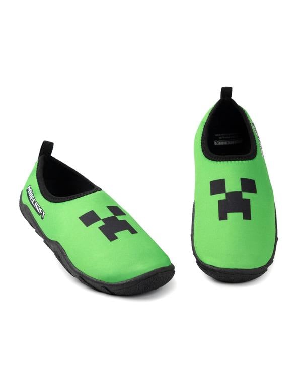 Minecraft Boys Green Creeper Aqua Shoes