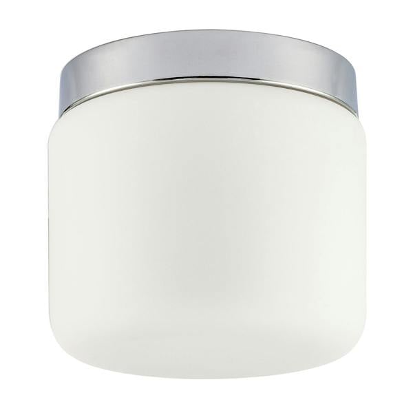 Modern Bathroom LED Ceiling Light in Polished Chrome with Glass Shade Image 3