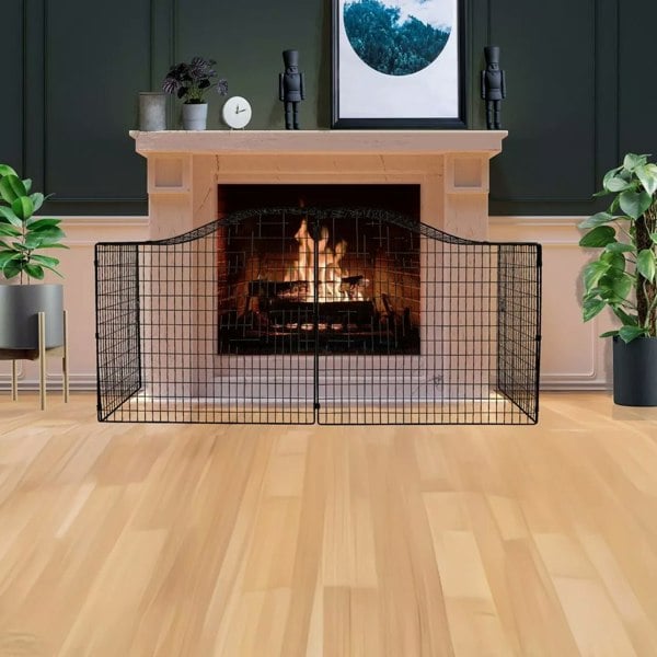 Safetots Designer Shaped Fireguard, Premium Child & Pet Safety Barrier for Fireplaces, 144cm Width, Easy Install