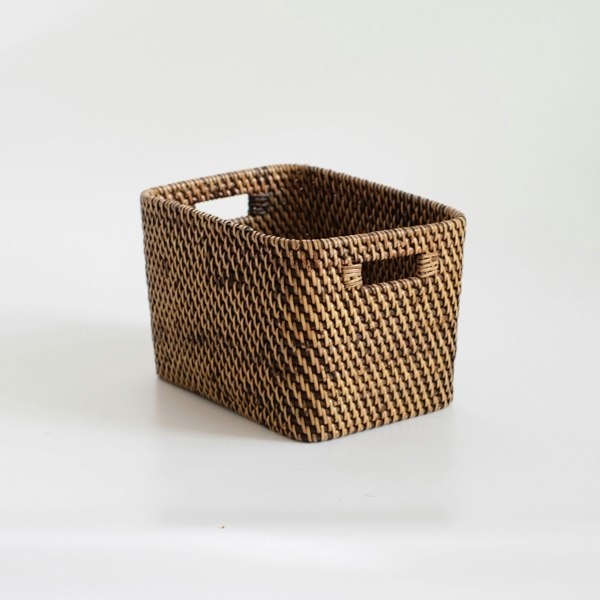 Colourful rattan storage baskets in 4 colours - Coastal Villa Homeware