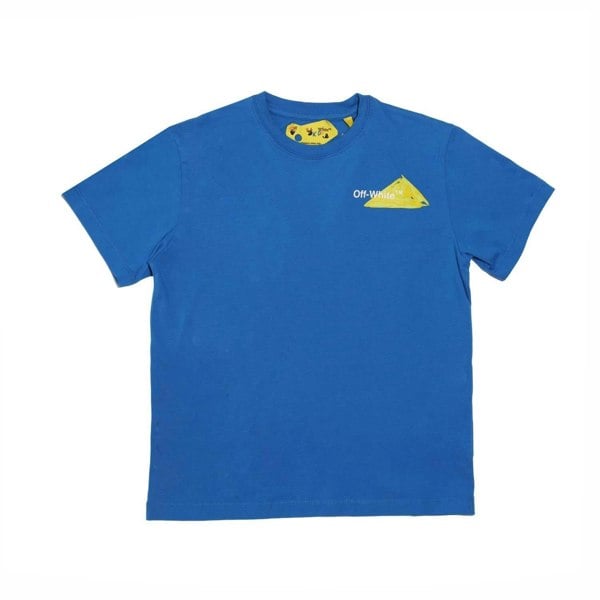 Off White Childrens/Kids Script T-Shirt - Blue/Yellow