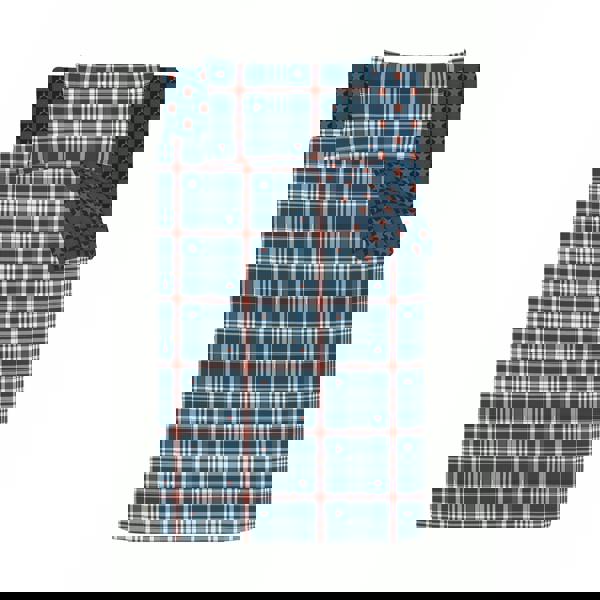 Catherine Lansfield Stars And Check Reversible Duvet Cover Set Blue