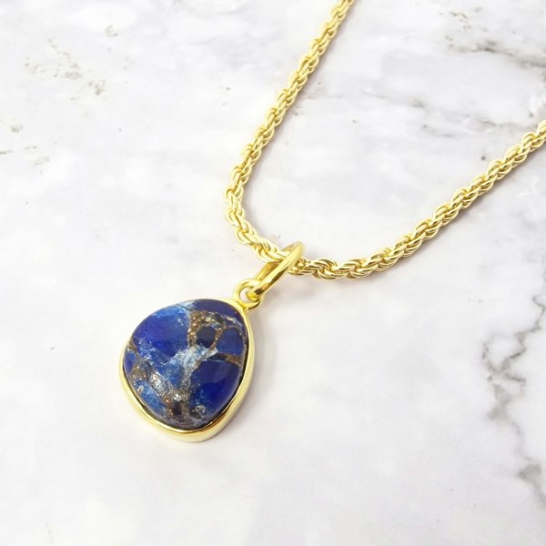 Gold Vermeil Sapphire September Birthstone Rope Necklace