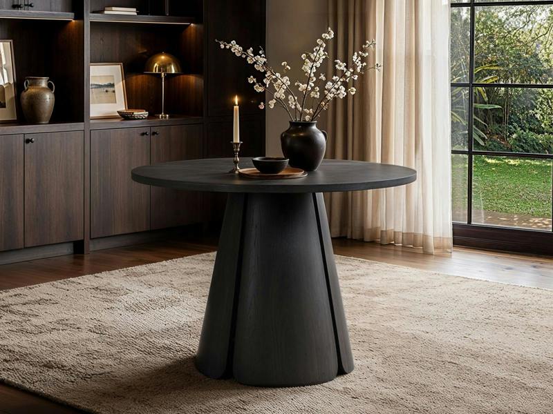 SOLACE+CO Ebony Black Extendable Dining Table