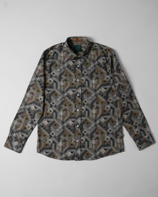 Steel & Jelly Limited Edition Slate Aztec Slim Fit Shirt