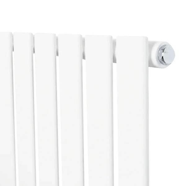 Flat single column radiator in white, measuring 1800 x 420mm, featuring a sleek, modern design with smooth, flat panels