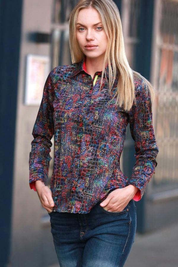 NEON CROC WOMENS PRINT SHIRT - Premium Men's Patterned Shirt by Claudio Lugli | Bold Design, Tailored Fit, Best Printed Shirts