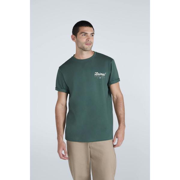 Animal Mens Chase Graphic Print Organic T-Shirt - Green - 