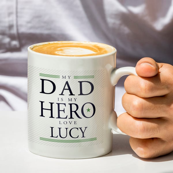 Personalised Memento Company Personalised My Dad is My Hero Mug