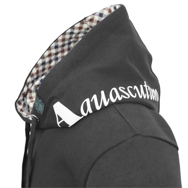 Aquascutum Branded Hood Hoodie - Black