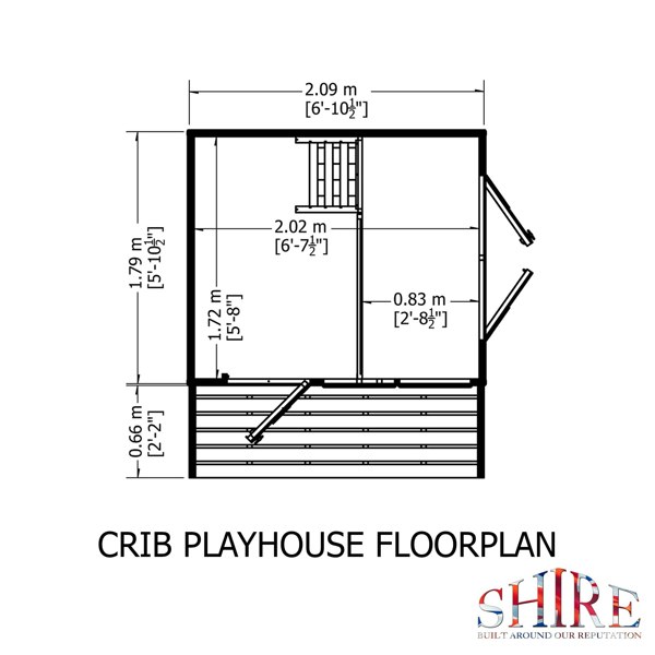 Shire Crib 7x6 Shiplap Children's Playhouse