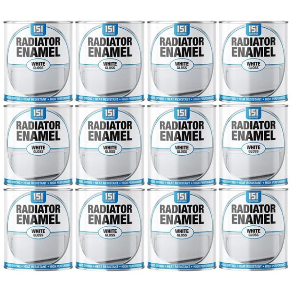 151 12X Radiator Enamel White Gloss Paint 300ml