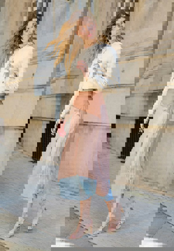 Ladbarn Colour Block Pleated Maxi Skirt In Multi - image 2