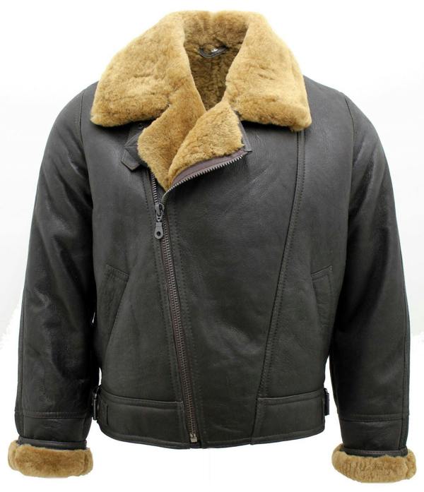 Infinity Leather Mens Sheepskin Leather WW2 Bomber Jacket-Tucson