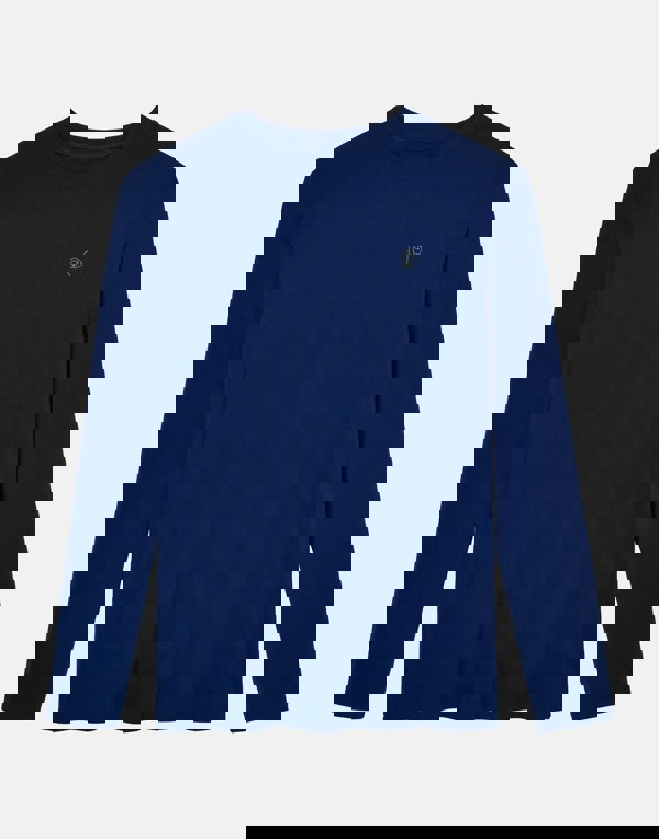 British Boxers Two-pack Men's Bamboo Long Sleeve T-Shirts – Tarragon & Navy
