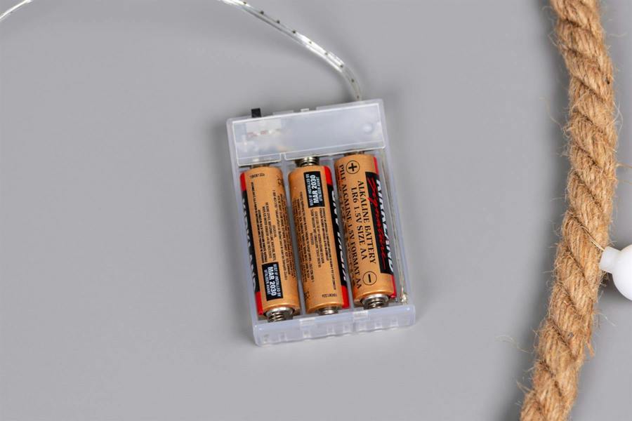 1.8cm Rustic Hemp Rope Warm White LED Silhouette Light, Battery Operated Decorative Accent image 3