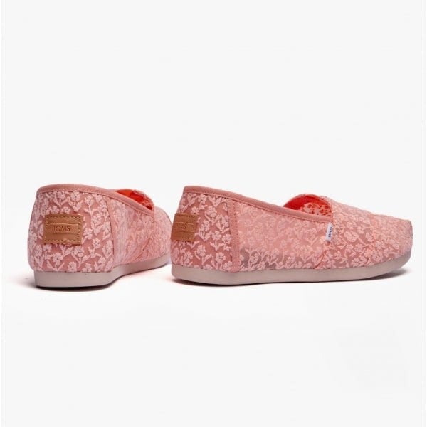 TOMS ALPARGATA Womens Posy Lace Espadrille Peach